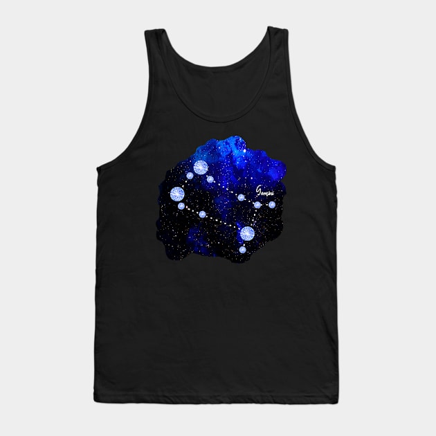 Star Signs and Birth Stones - Gemini Constellation in Sapphire Tank Top by AnnieBCreative